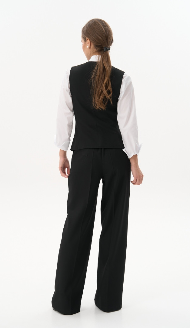 Фото bruki-zenskie-pramye-bazovye-cernye-06 товара Брюки женские прямые базовые черные0