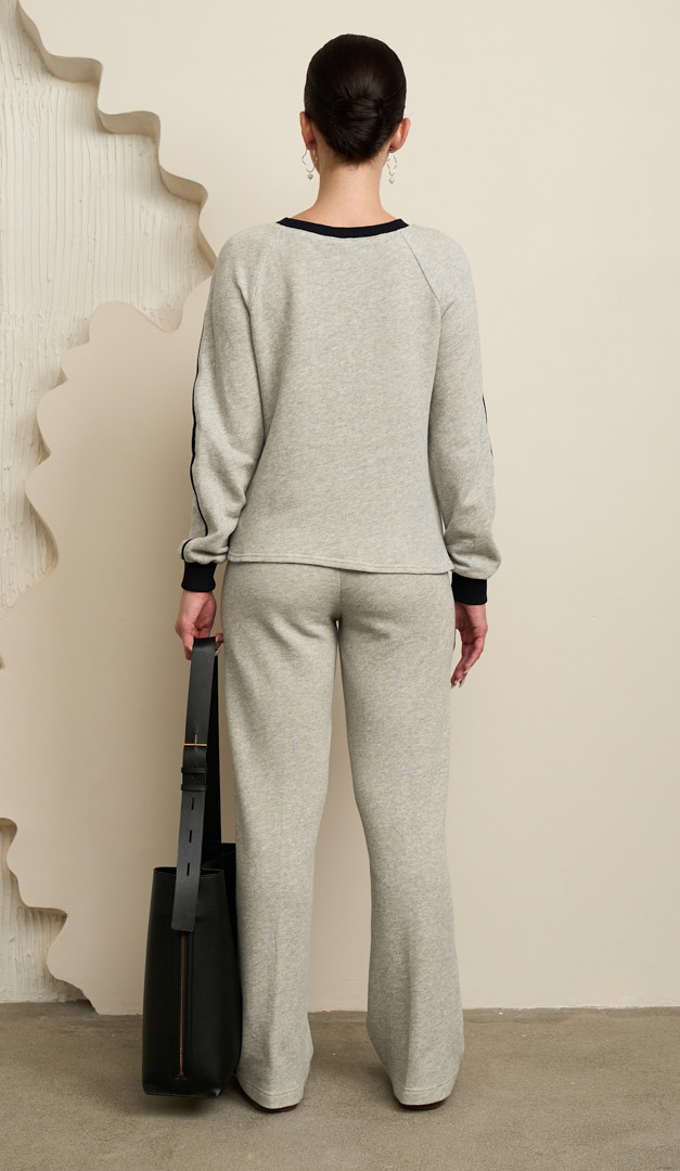 Фото bruki-zenskie-pramye-seryj-melanz-3 товару Штани жіночі прямі сірий меланж0