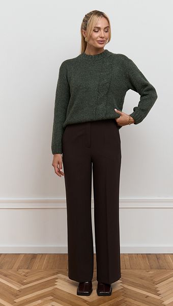 Фото bruki-zenskie-pramye-sokoladnye-01 товару Штани жіночі прямі шоколадні0 Фото bruki-zenskie-pramye-sokoladnye-01 товару Штани жіночі прямі шоколадні0