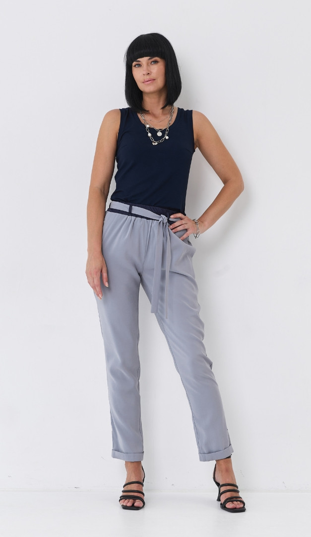 Фото bruki-zenskie-s-manzetami-serye-1 товара Брюки женские с манжетами серые