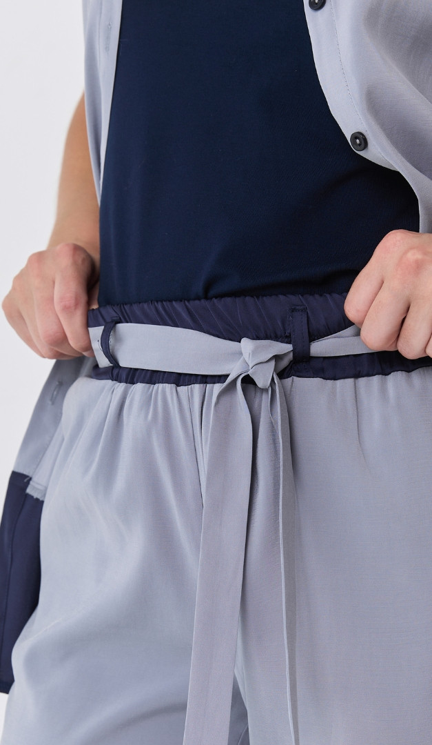 Фото bruki-zenskie-s-manzetami-serye-3 товару Брюки жіночі з манжетами сірі0