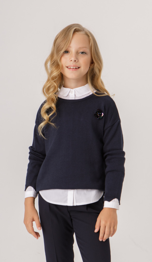Фото dzemper-dla-devocki-sinij-02 товару Джемпер для дівчинки синій0