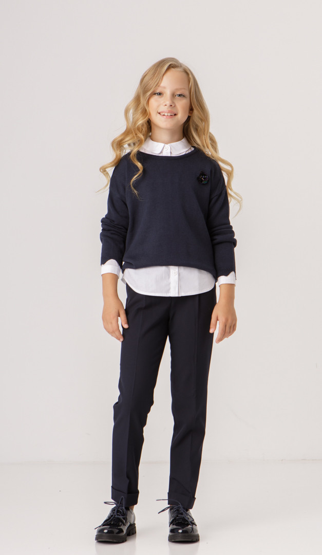 Фото dzemper-dla-devocki-sinij-03 товару Джемпер для дівчинки синій0