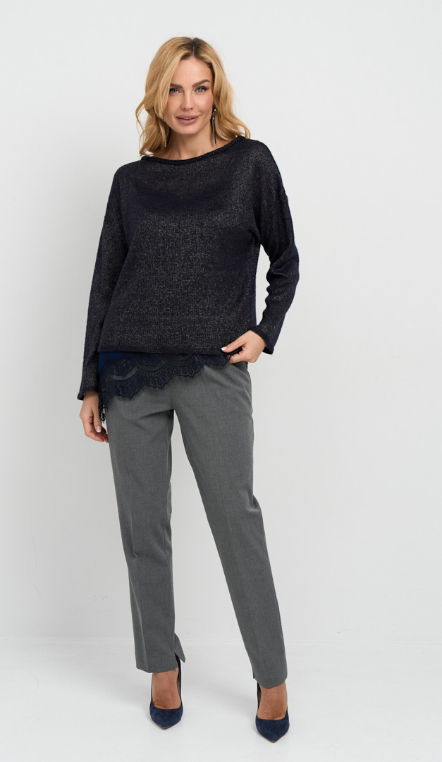 Фото dzemper-zenskij-sinij-pautinka-01 товару Джемпер жіночий синій павутинка