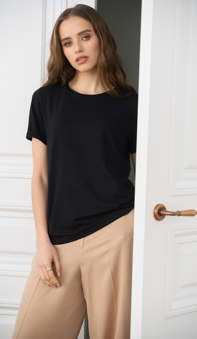 Фото futbolka-zenskaa-bazovaa-cernaa-02 товара Футболка женская базовая черная0