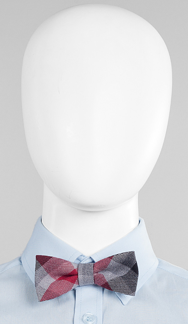 Фото galstuk-babocka-sero-bordovaa-kletka-01 товара Галстук бабочка серо-бордовая клетка0