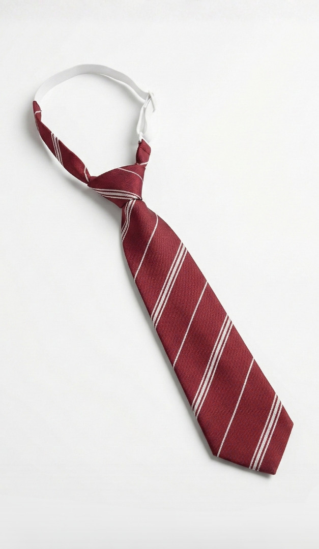 Фото galstuk-zenskij-bordovyj-v-polosku-02 товара Галстук женский бордовый в полоску0