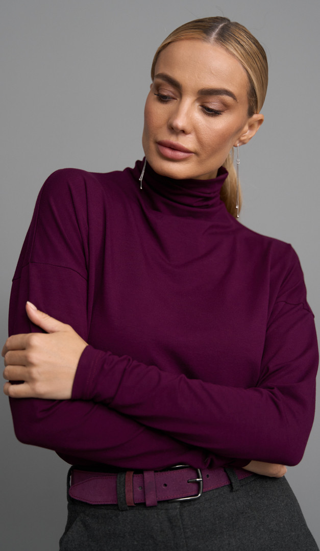 Фото golf-zenskij-oversajz-bordovyj-01 товару Гольф жіночий оверсайз бордовий 0