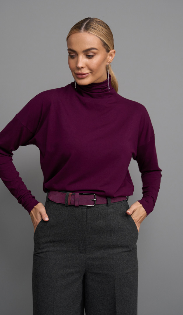 Фото golf-zenskij-oversajz-bordovyj-05 товару Гольф жіночий оверсайз бордовий 0