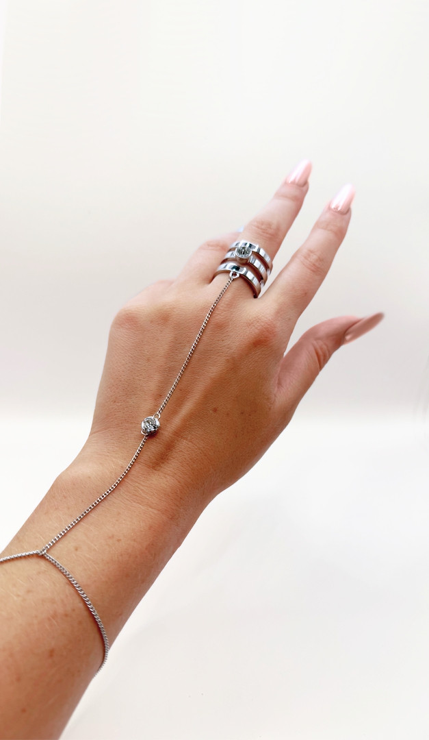 Фото kolco-s-brasletom-i-cirkonami-03 товара Кольцо с браслетом и цирконами