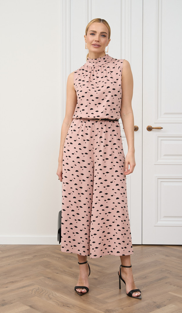 Фото kombinezon-zenskij-pudrovo-cernyj-01 товару Комбінезон жіночий пудрово-чорний0