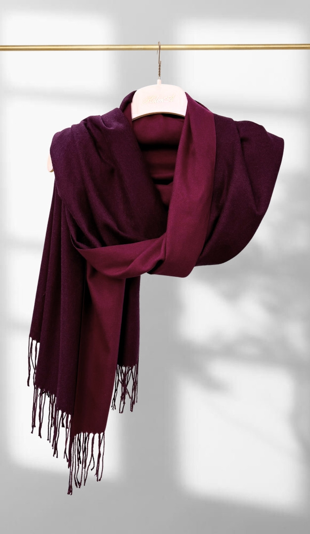 Фото palantin-zenskij-dvustoronnij-bordovyj-01 товара Палантин женский двусторонний бордовый