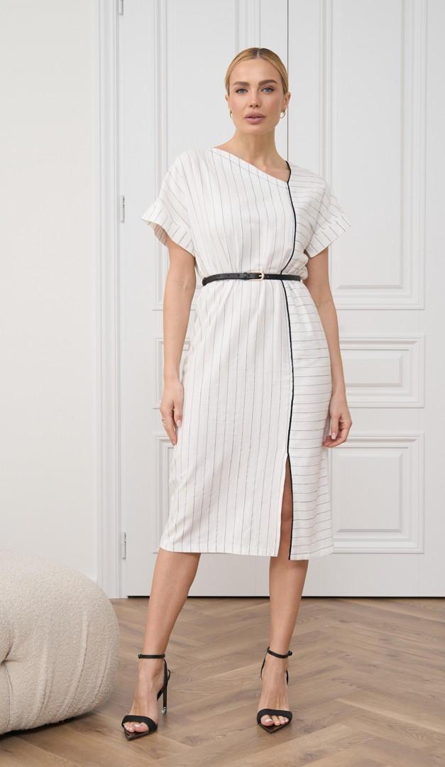 Фото plate-iz-hlopka-v-polosku-01 товару Сукня з бавовни в смужку