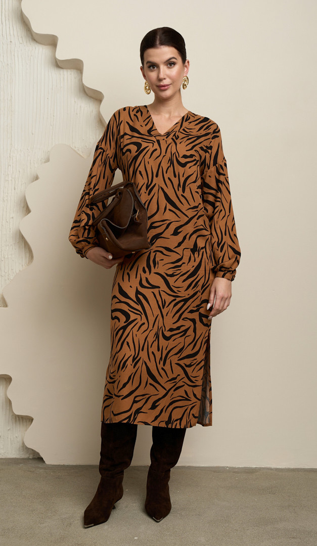 Фото plate-krep-bezevo-cernoe-11 товара Платье креп бежево-черное0