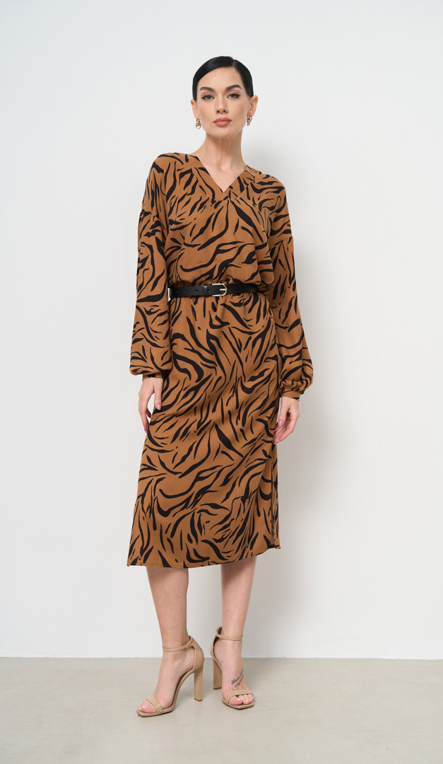 Фото plate-krep-bezevo-cernoe-3 товара Платье креп бежево-черное0