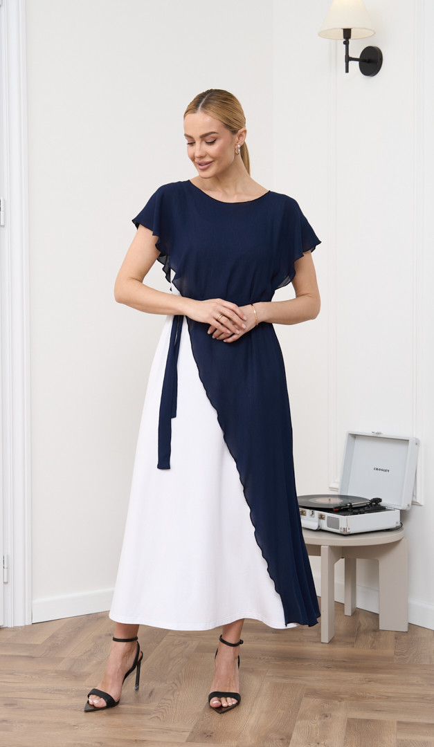 Фото plate-letnee-kombinirovannoe-sine-beloe-03 товару Сукня літня комбінована синьо-біла0