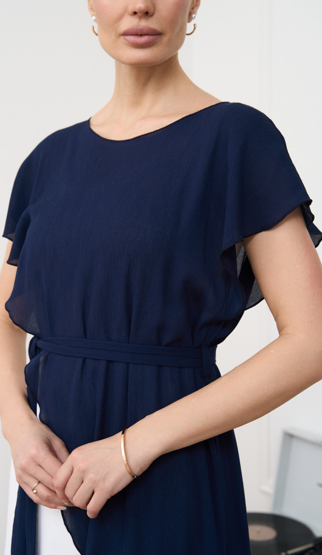 Фото plate-letnee-kombinirovannoe-sine-beloe-06 товару Сукня літня комбінована синьо-біла0