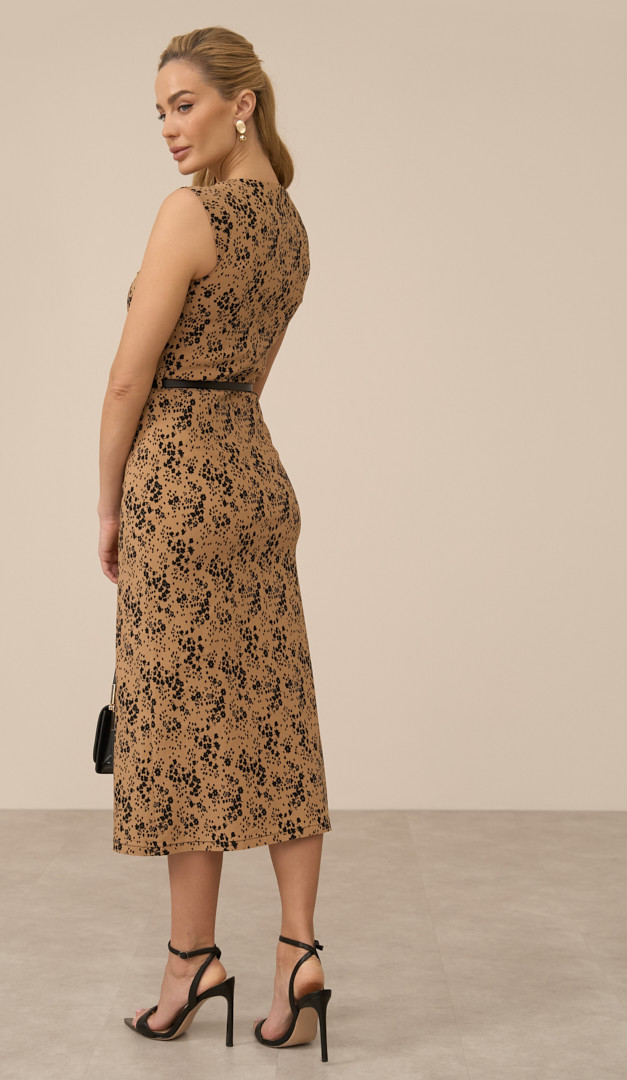 Фото plate-midi-v-cvetocnyj-print-karamelnoe-05 товару Сукня міді в квітковий принт карамельна0