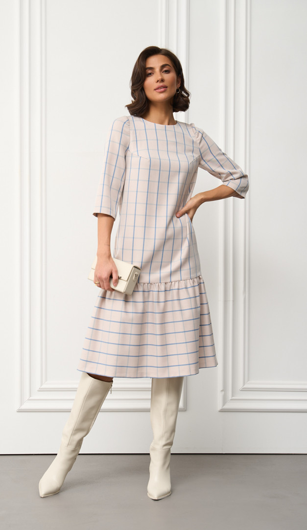 Фото plate-midi-v-kletku-01 товара Платье миди в клетку