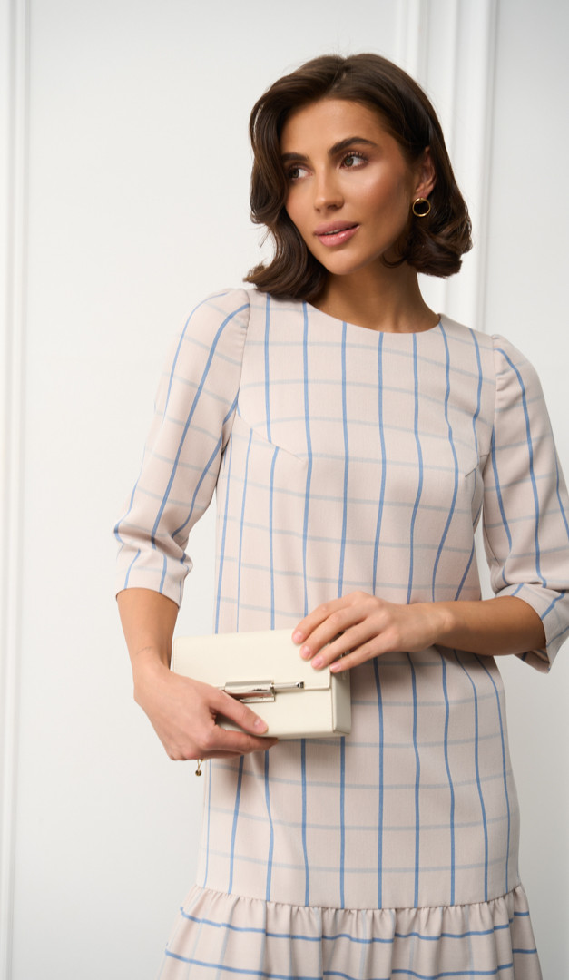 Фото plate-midi-v-kletku-02 товару Сукня міді в клітинку0