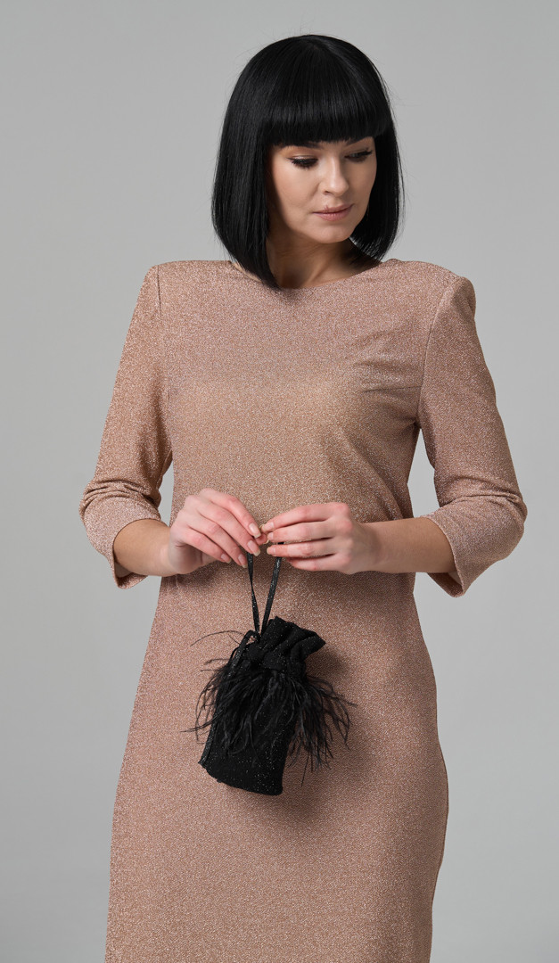 Фото plate-midi-zolotistoe-01 товара Платье миди золотистое