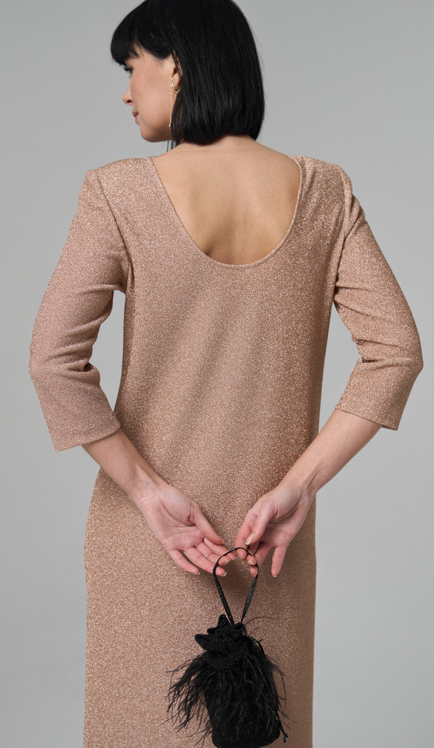 Фото plate-midi-zolotistoe-04 товару Сукня міді золотиста0