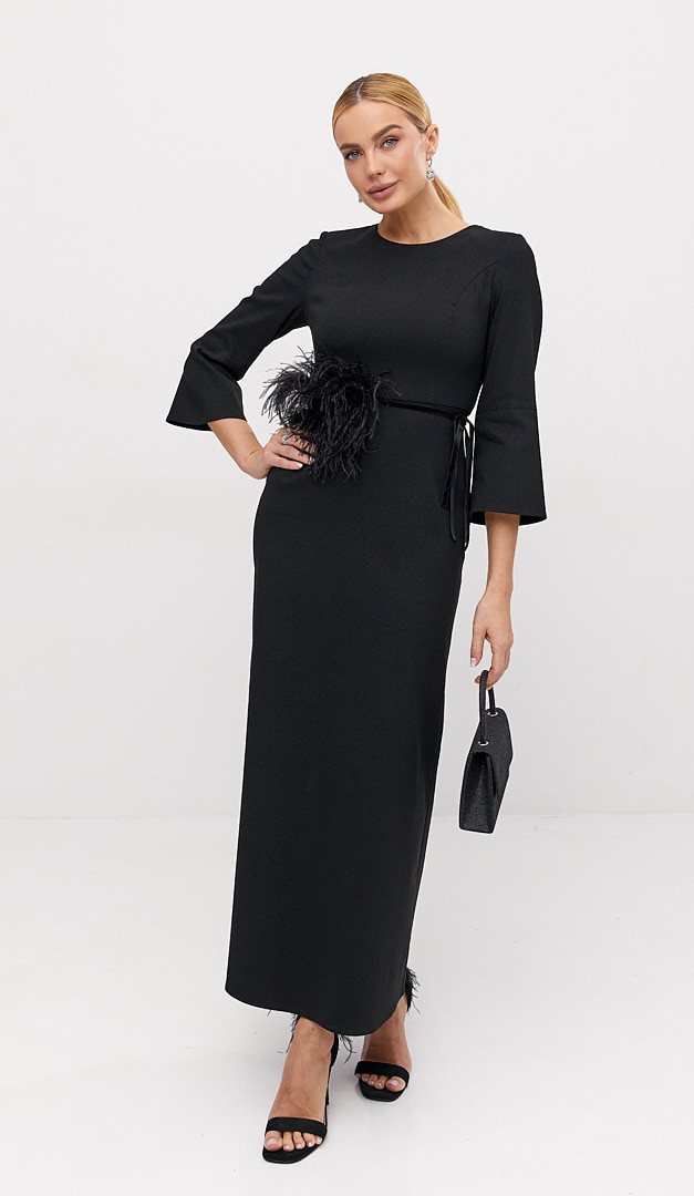 Фото plate-prazdnicnoe-maksi-cernoe-02 товару Сукня святкова максі чорна0