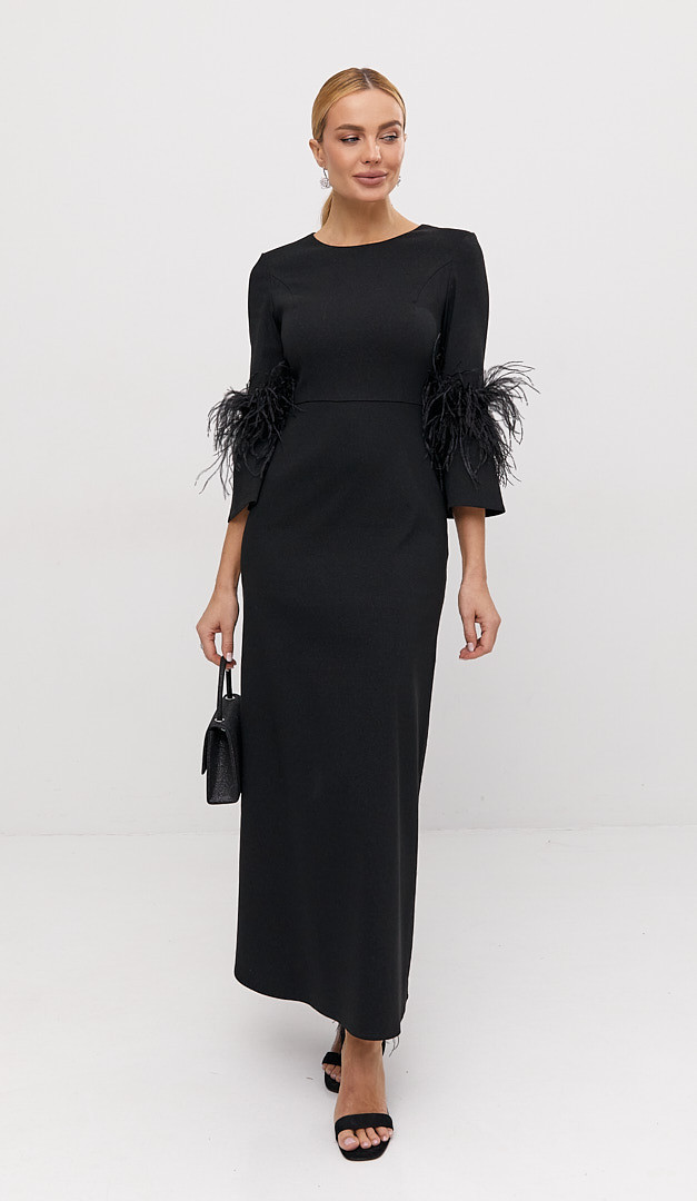 Фото plate-prazdnicnoe-maksi-cernoe-05 товару Сукня святкова максі чорна0