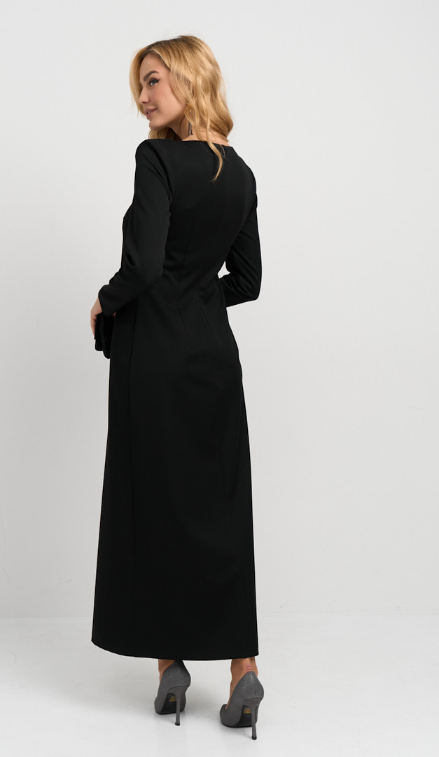 Фото plate-s-razrezom-maksi-cernoe-03 товара Платье с разрезом макси черное0