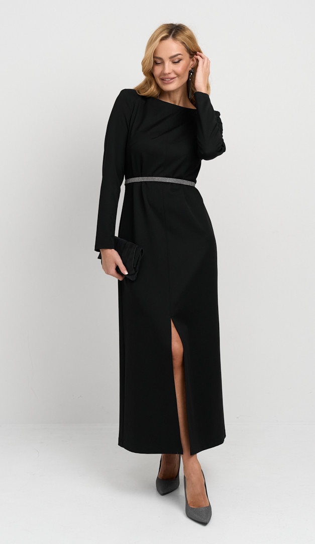 Фото plate-s-razrezom-maksi-cernoe-06 товара Платье с разрезом макси черное