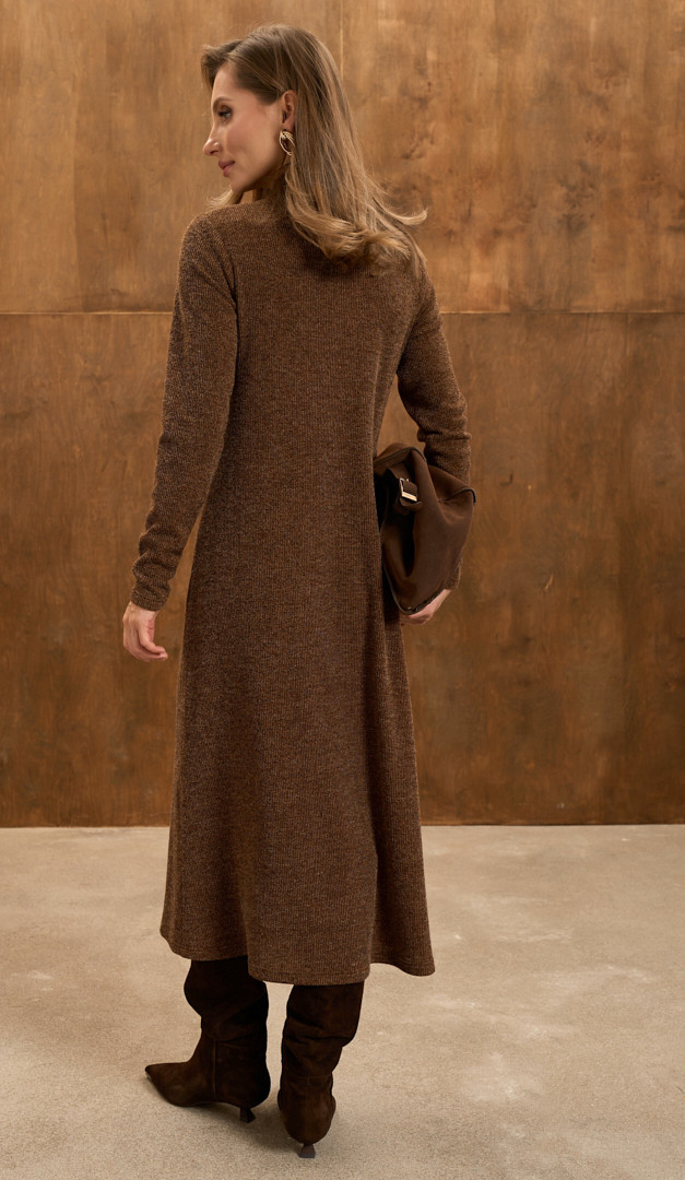 Фото plate-trikotaznoe-koricnevyj-melanz-06 товару Сукня трикотажна коричневий меланж0