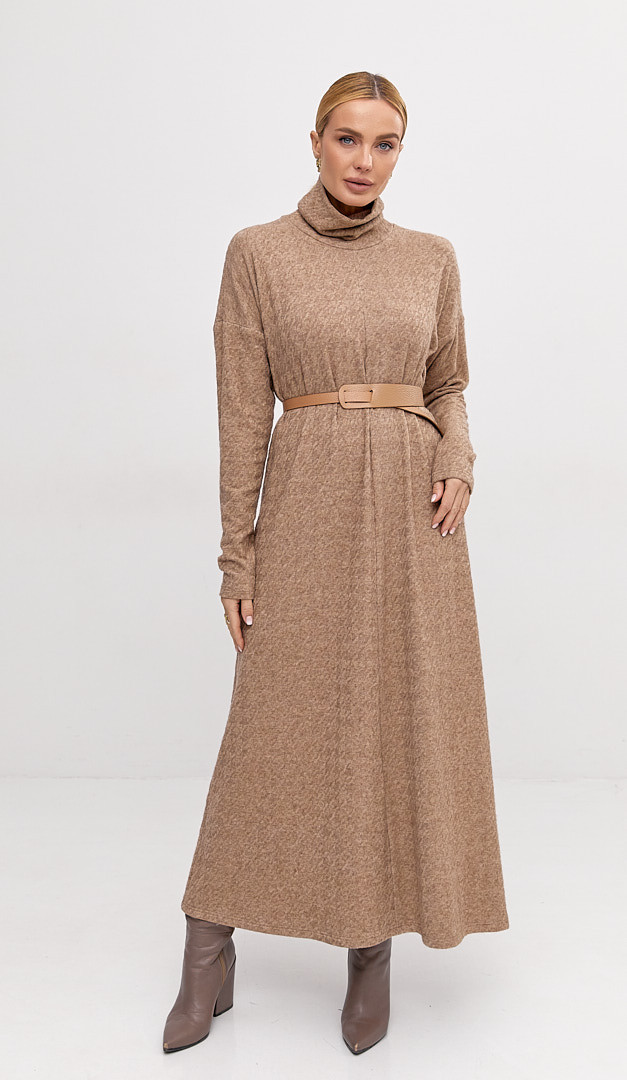 Фото plate-trikotaznoe-maksi-karamelnoe-01 товару Сукня трикотажна максі карамельна