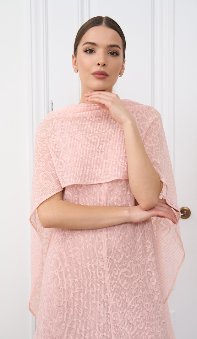 Фото plate-zenskoe-gofre-pudrovoe-02 товару Сукня жіноча гофре пудрова0