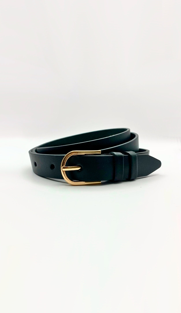 Фото remen-kozanyj-cernyj-s-zolotom-25mm-01 товара Ремень кожаный черный с золотом 25мм