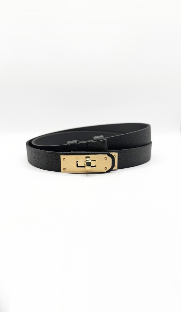 Фото remen-zenskij-s-zamkom-prazkoj-20-mm-cernyj-01 товара Ремень женский с замком пряжкой 20 мм черный