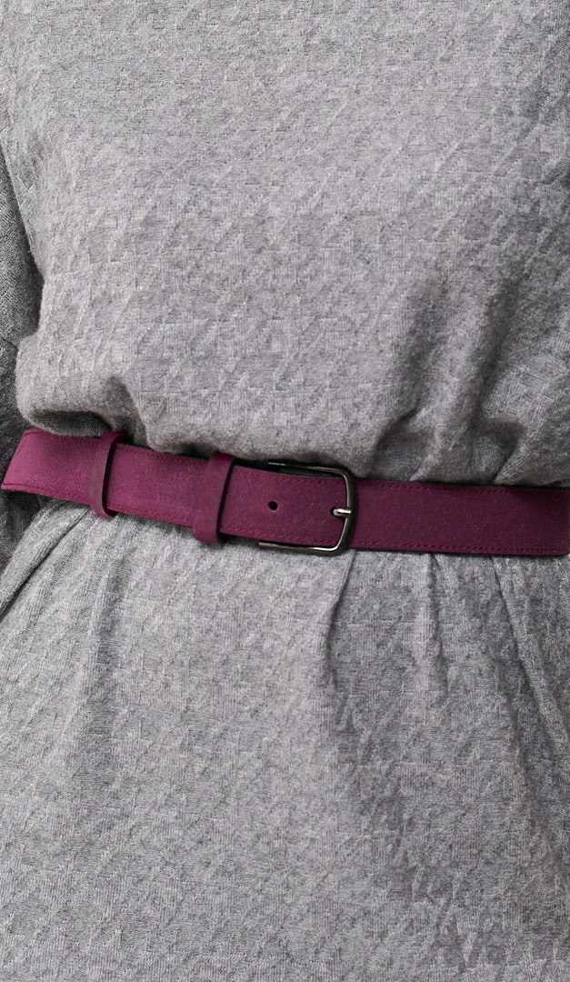 Фото remen-zenskij-zamsevyj-35mm-slivovyj-02 товару Ремінь жіночий замшевий 35мм сливовий