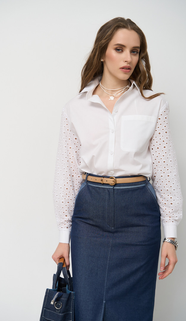 Фото rubaska-hlopkovaa-s-azurnymi-rukavami-03 товару Сорочка бавовняна з ажурними рукавами