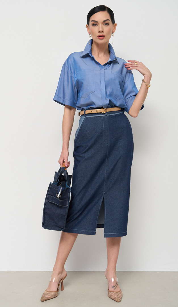 Фото rubaska-zenskaa-dzinsovaa-01 товару Сорочка жіноча джинсова