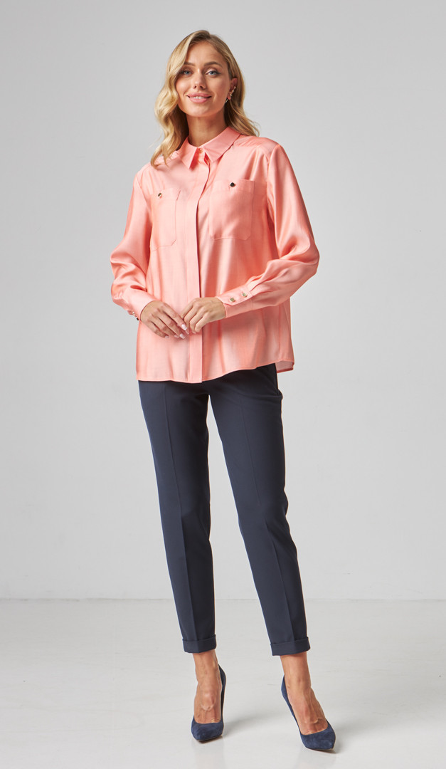 Фото rubaska-zenskaa-persikovogo-cveta-01 товару Сорочка жіноча персикового кольору