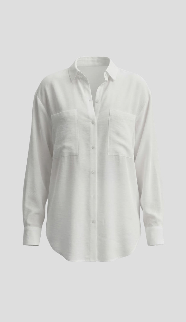 Фото rubaska-zenskaa-svobodnogo-kroa-s-karmanami-belaa-01 товара Рубашка женская свободного кроя с карманами белая