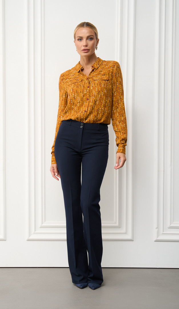 Фото rubaska-zenskaa-v-kontrastnyj-print-1 товара Рубашка женская в контрастный принт