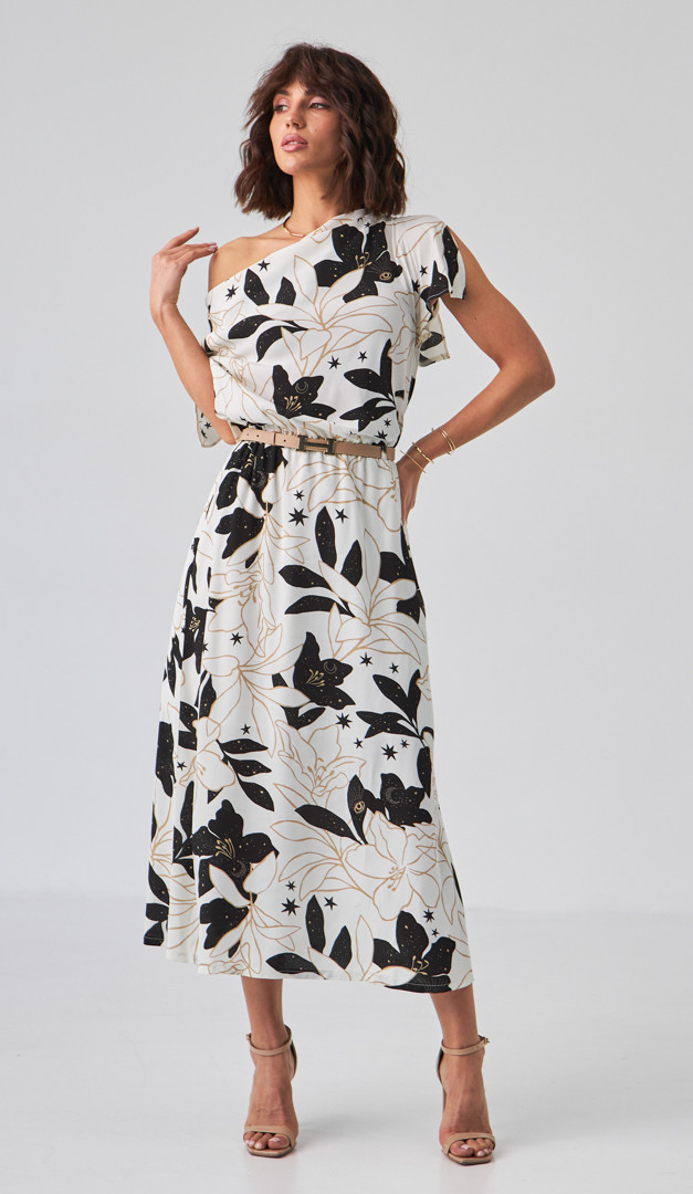 Фото sarafan-letnij-maksi-s-drapirovkoj-s-printom-02 товару Сарафан літній максі з драпіровкою з принтом