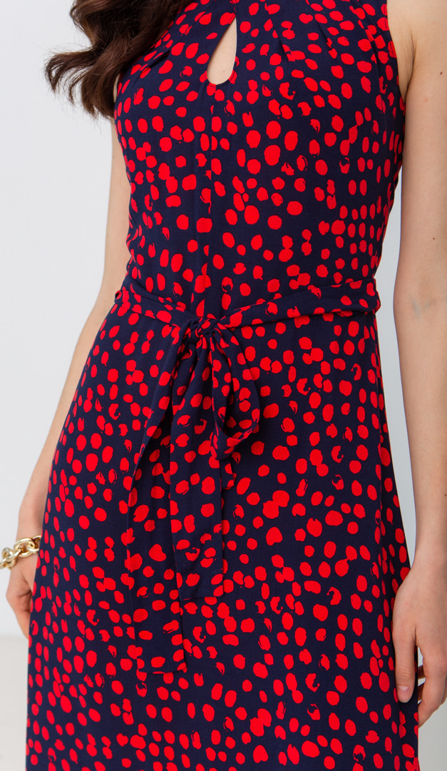 Фото sarafan-letnij-sinij-v-krasnyj-goroh-03 товара Сарафан летний синий в красный горох0