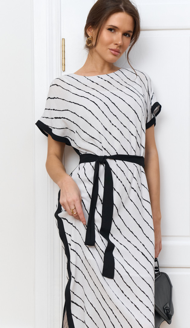 Фото sarafan-zenskij-belyj-v-cernuu-polosku-02 товару Сарафан жіночий білий в чорну смужку0