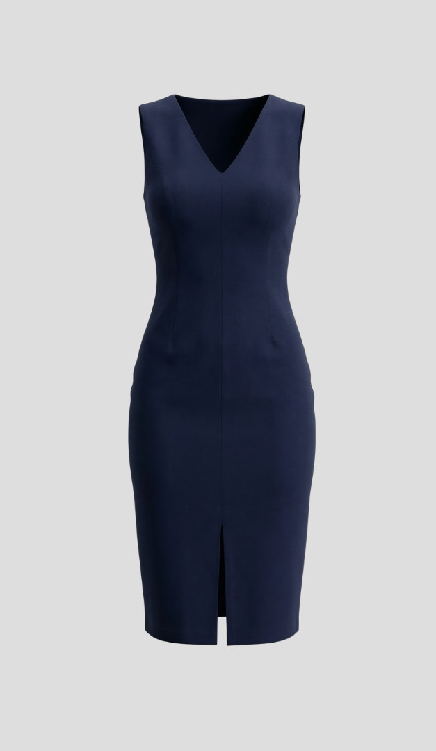 Фото sarafan-zenskij-klassiceskij-s-razrezom-sinij-01 товару Сарафан жіночий класичний з розрізом синій0