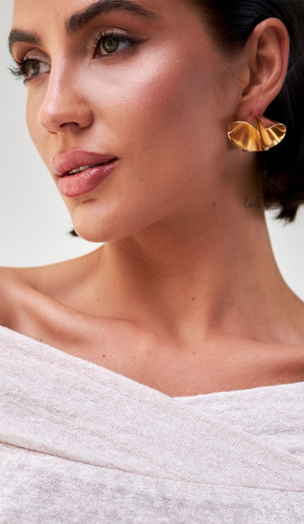 Фото sergi-volna-zolotye-01 товару Сережки Хвиля золоті