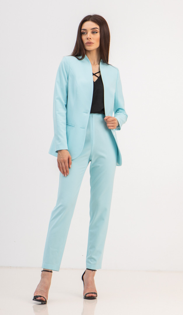 Фото stany-s-vysokoj-posadkoj-svetlaa-biruza-02 товару Штани з високою посадкою світла бірюза0