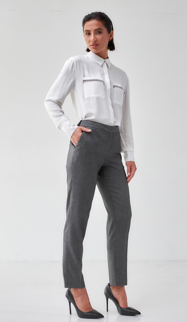 Фото stany-zenskie-cerno---seryj-melanz-02 товару Штани жіночі чорно - сірий меланж0