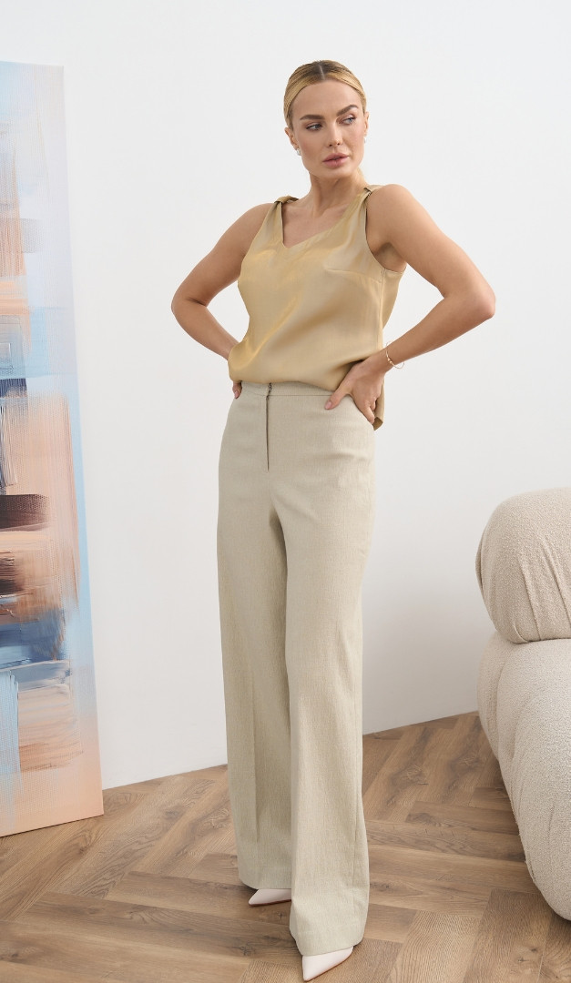 Фото stany-zenskie-pramye-len-01 товару Штани жіночі прямі льон