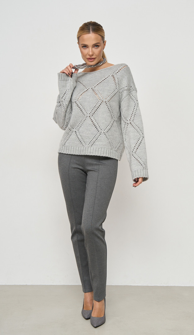 Фото stany-zenskie-zauzennye-serye-011 товара Штаны женские зауженные серые